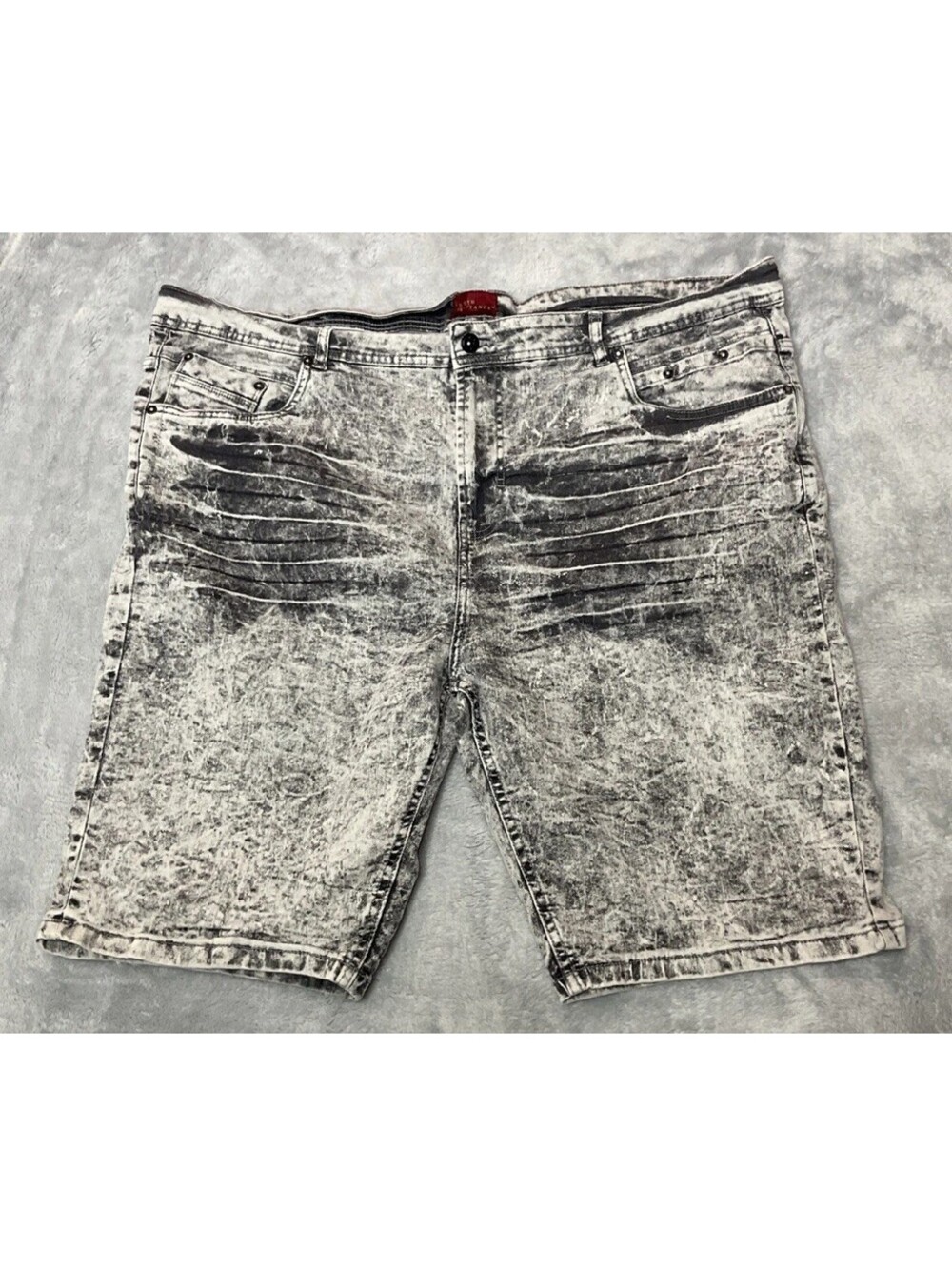 Truth Substance Common Sense Mens Black Acid Wash Slim Denim Shorts Size 46